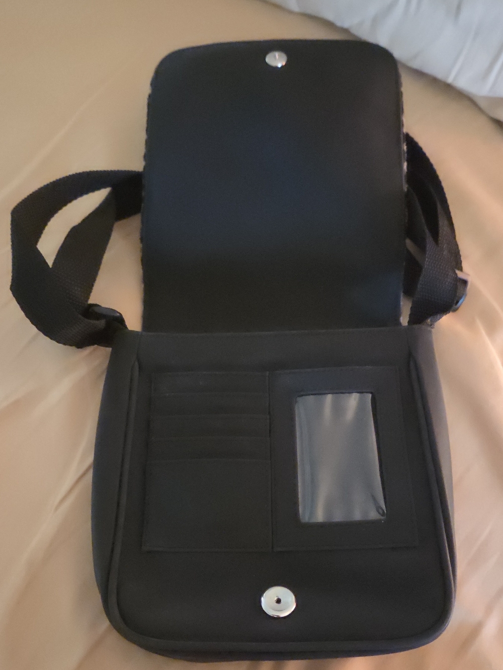 Leopard Print Crossbody Bag - Black Trim - Picture 3 of 4